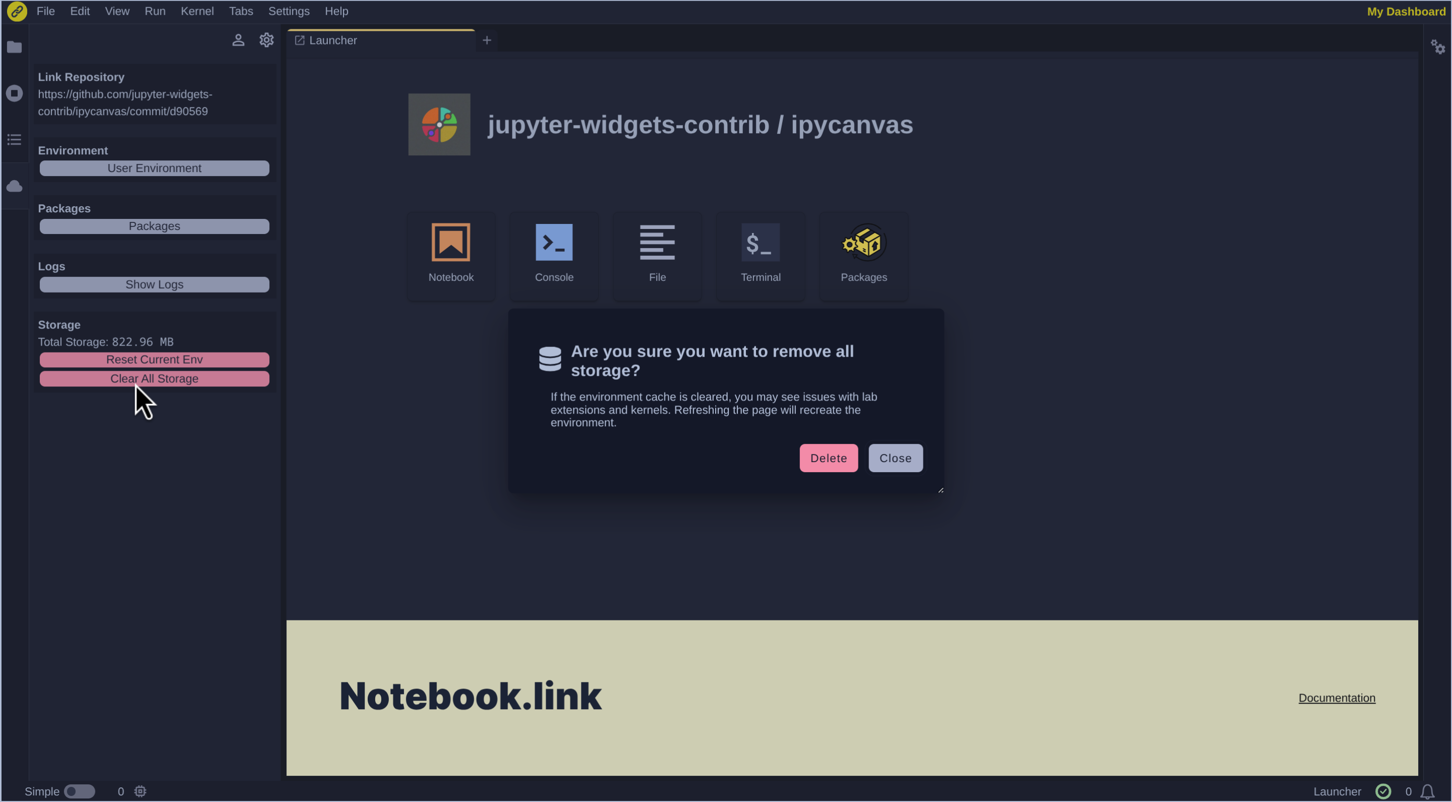 JupyterLite/project-panel-remove-storage