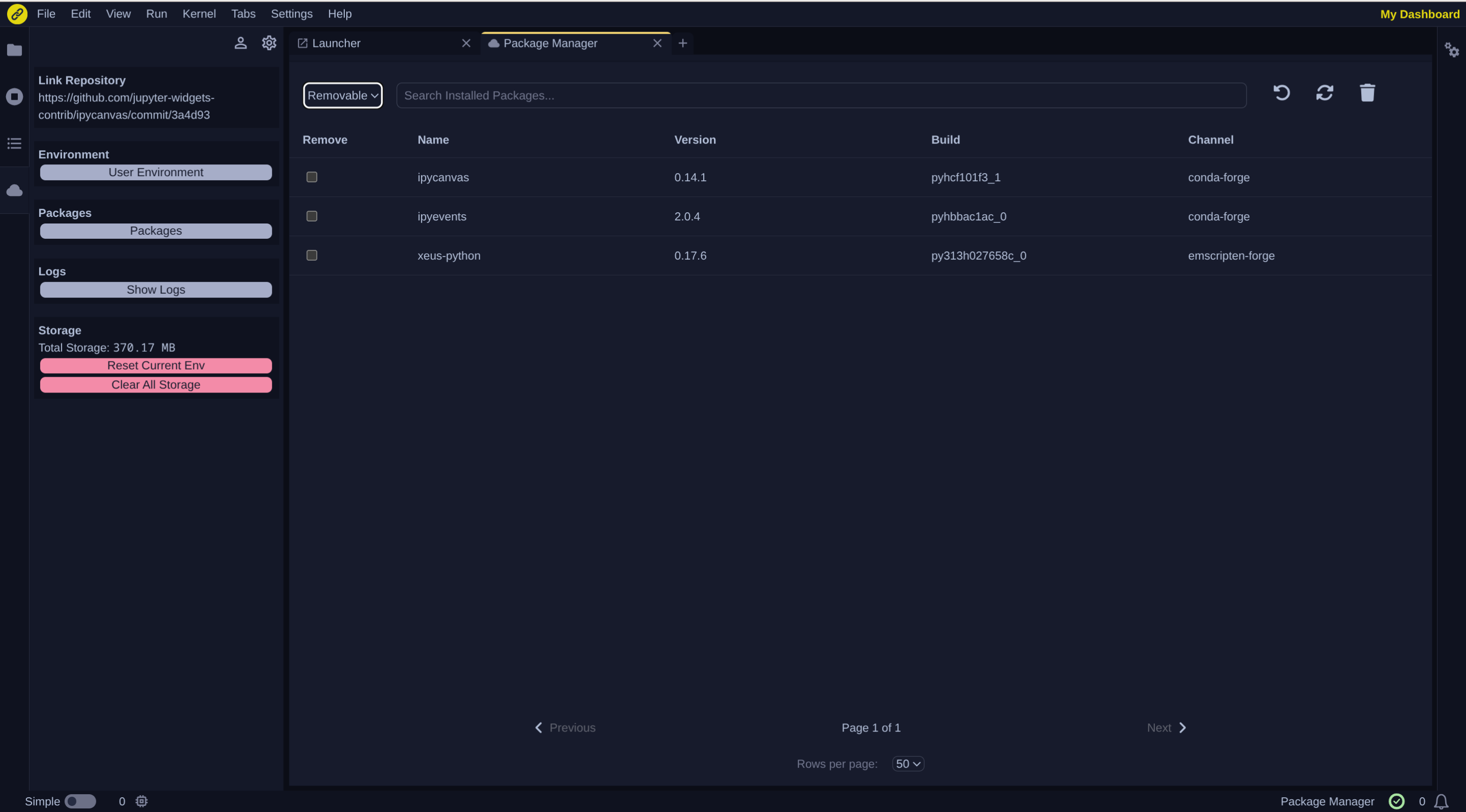 JupyterLite/project-panel-removable-packages